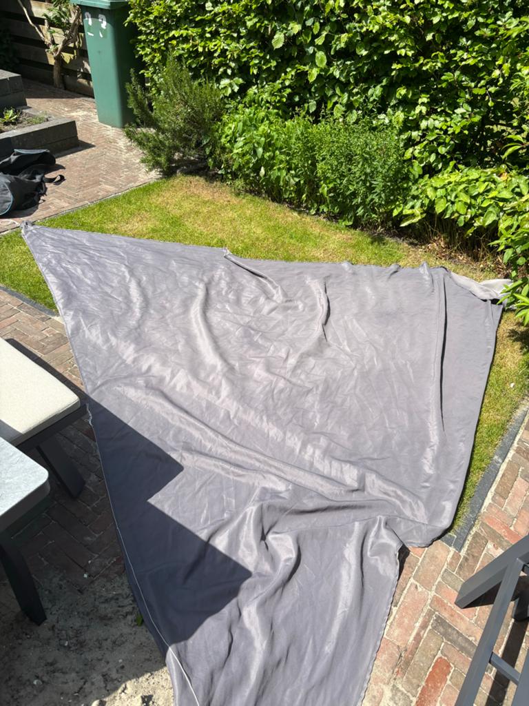 Grijze Tarp 3x3 meter - Ideaal voor kamperen en buiten, Ophalen of Verzenden, Gebruikt