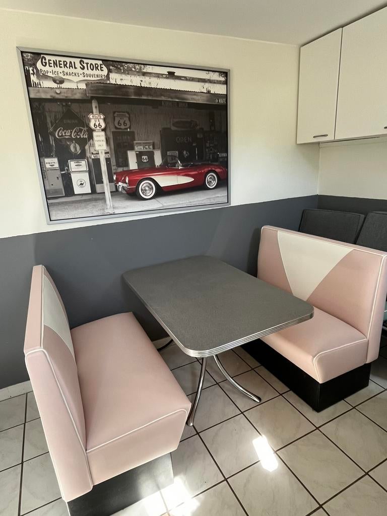 Retro, vintage , bel air dinerset, Huis en Inrichting, Banken | Sofa's en Chaises Longues, Ophalen of Verzenden, Zo goed als nieuw