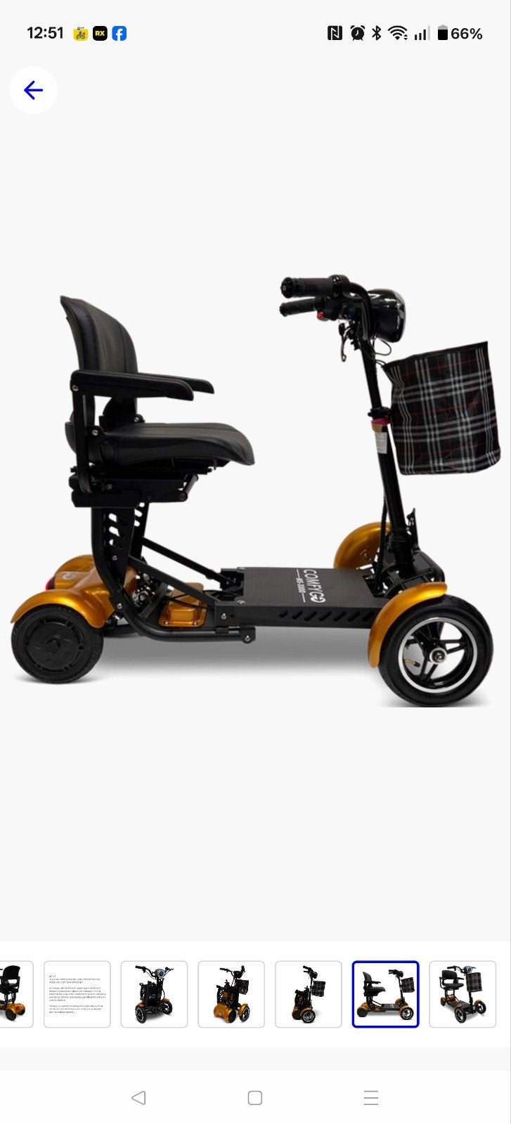 Opvouwbare scootmobiel ComfyGo m3000 plus, Diversen, Ophalen of Verzenden, Zo goed als nieuw