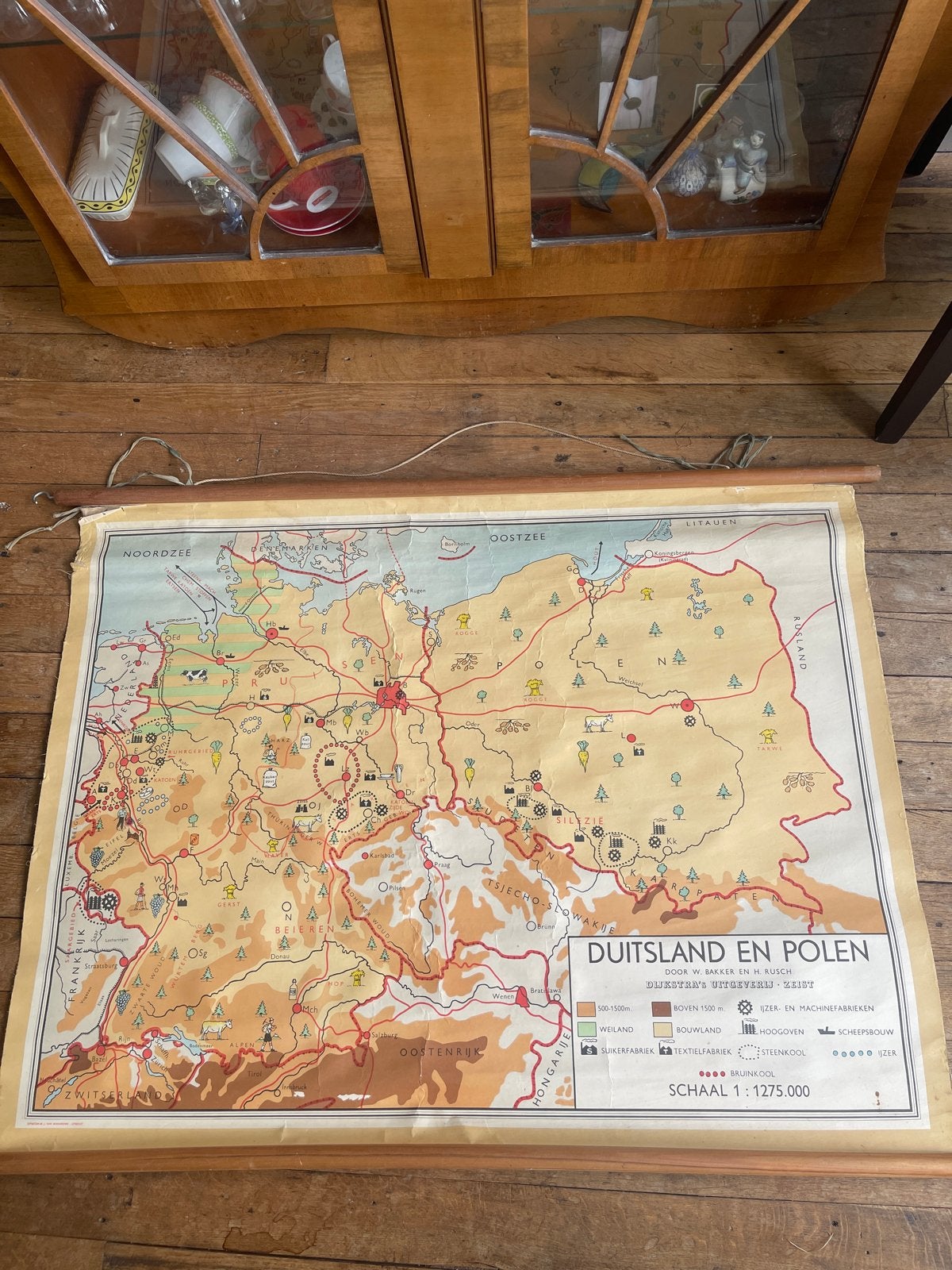 Oude landkaart Duitsland en Polen - Uitgeverij Dijkstra Zeis, Landkaart, Duitsland, 1800 tot 2000, Ophalen