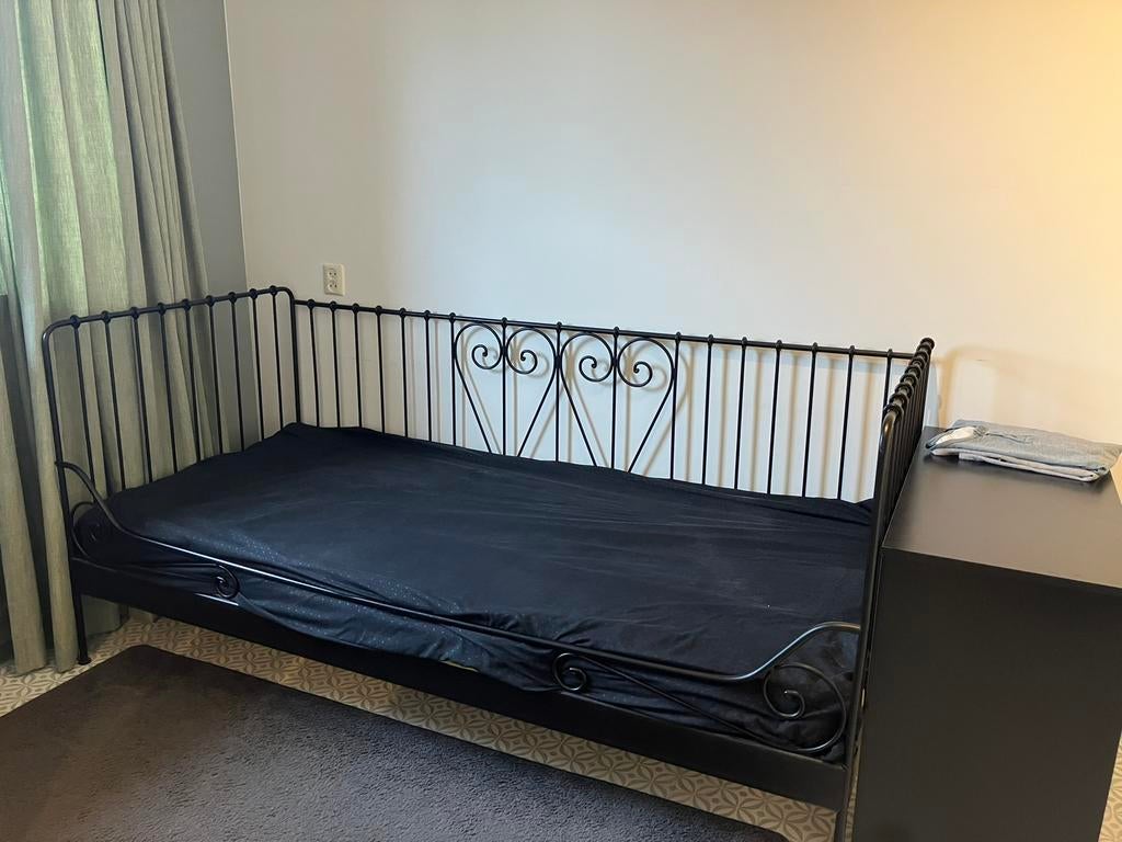 Metalen 1 p bed, 90 cm, Eenpersoons, Wit, Ophalen of Verzenden