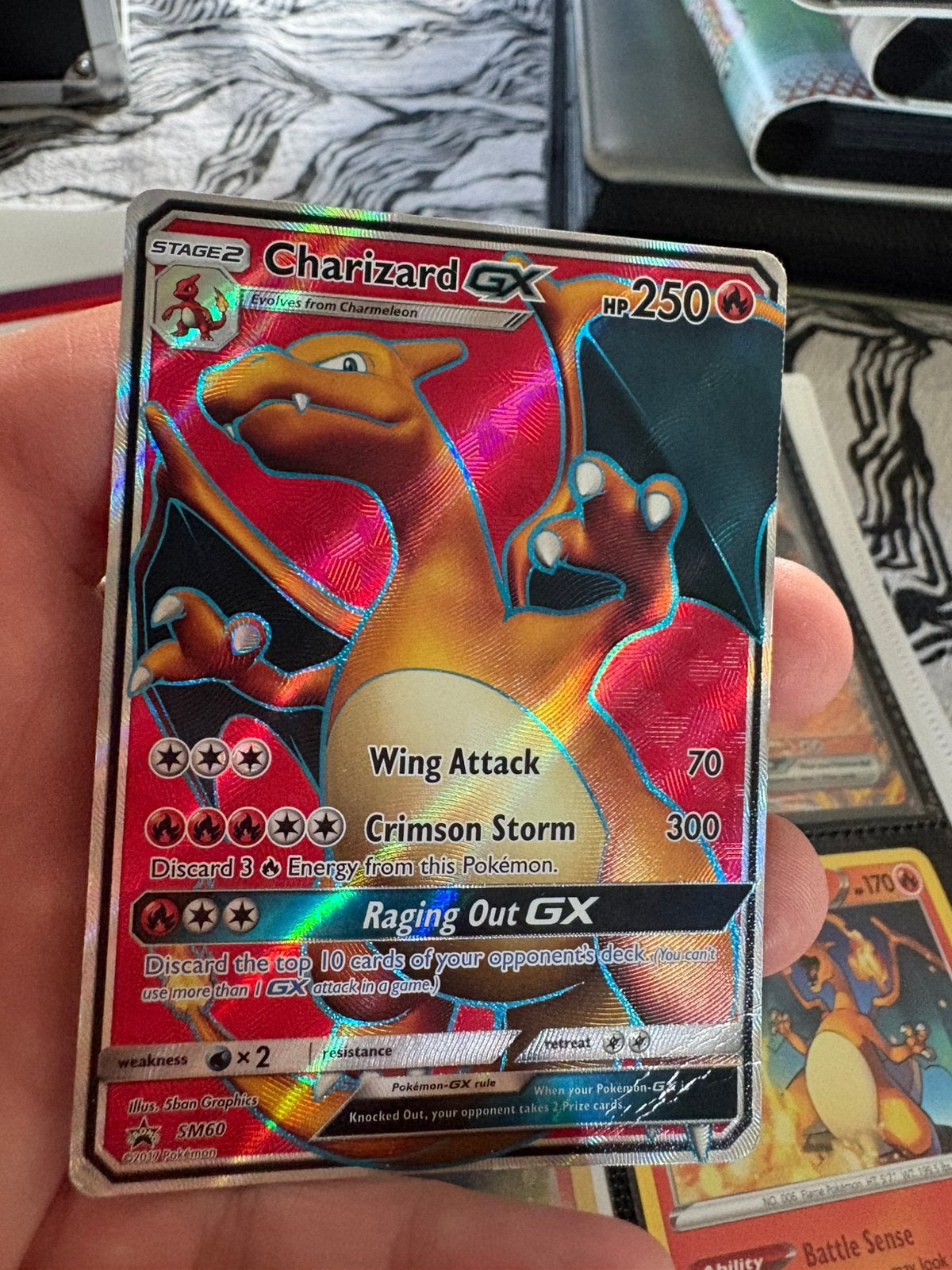Charizard gx, Ophalen of Verzenden, Zo goed als nieuw, Meerdere kaarten, Foil