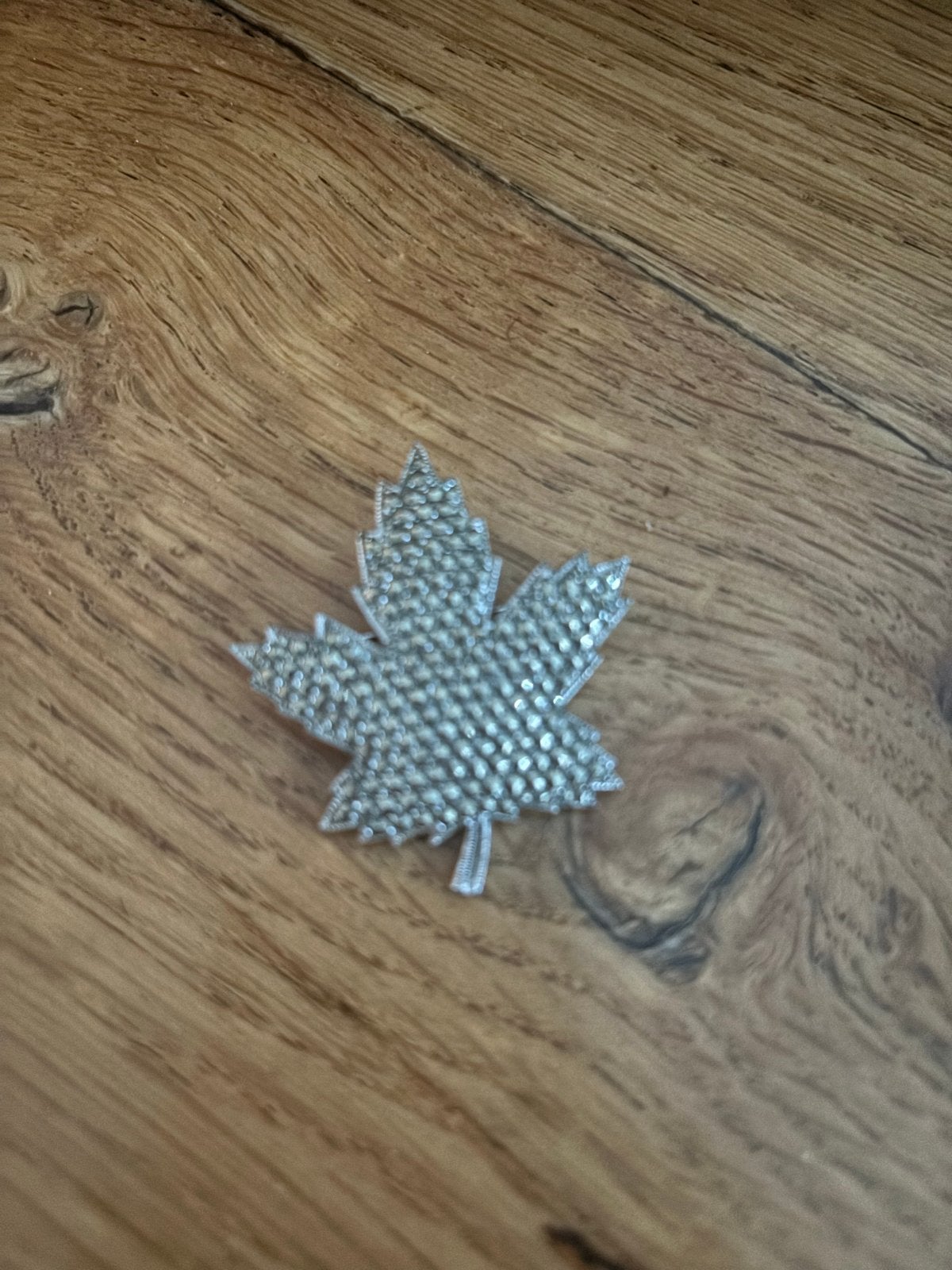 Glitterende Broche in Bladvorm, Overige materialen, 4 tot 7 cm, Ophalen of Verzenden, Zo goed als nieuw