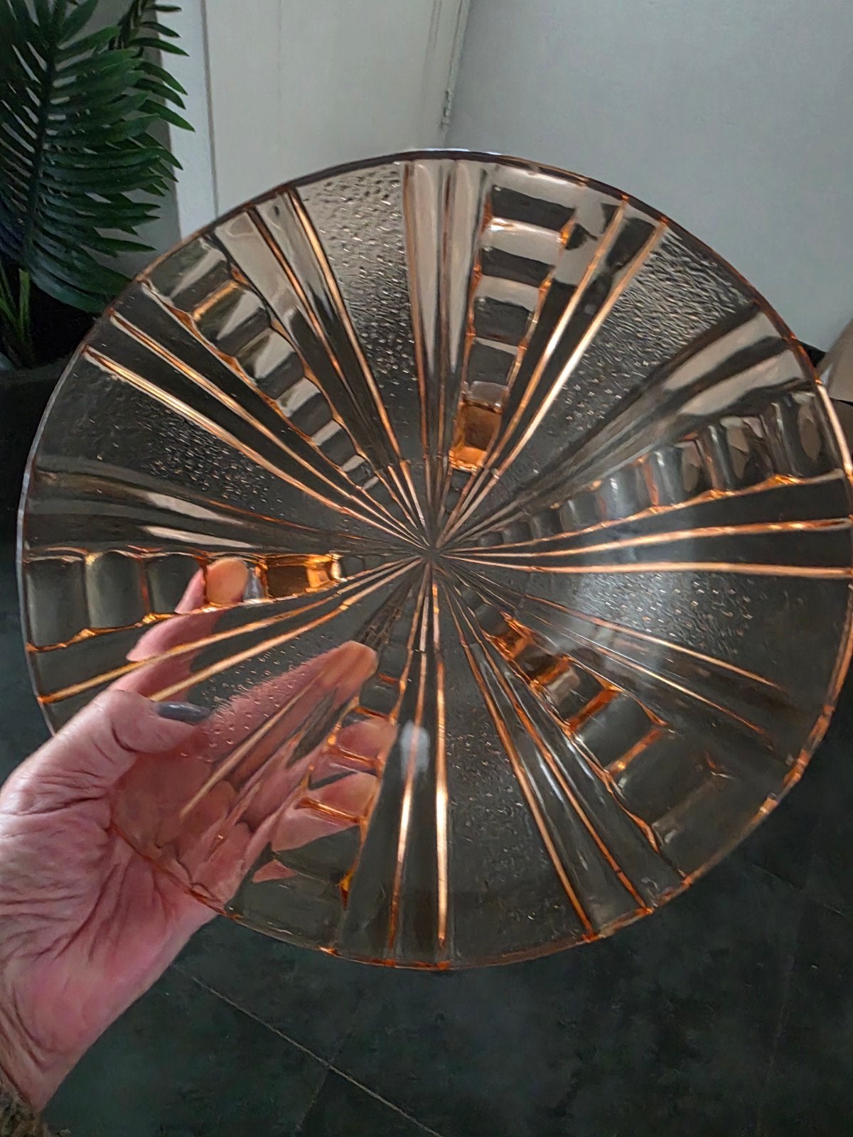 Art Deco rosalin persglas fruitschaal, Antiek en Kunst, Ophalen