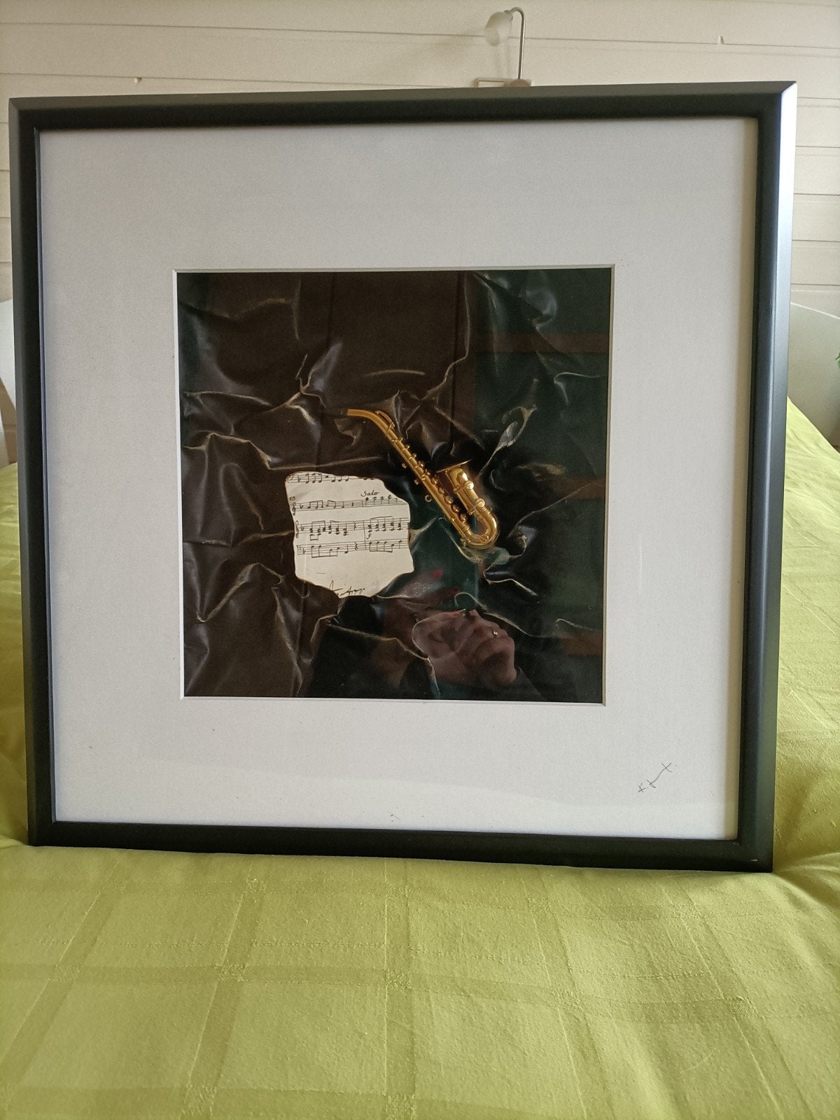 Prachtig schilderij met saxofoon, Ophalen, Zo goed als nieuw, Overige typen