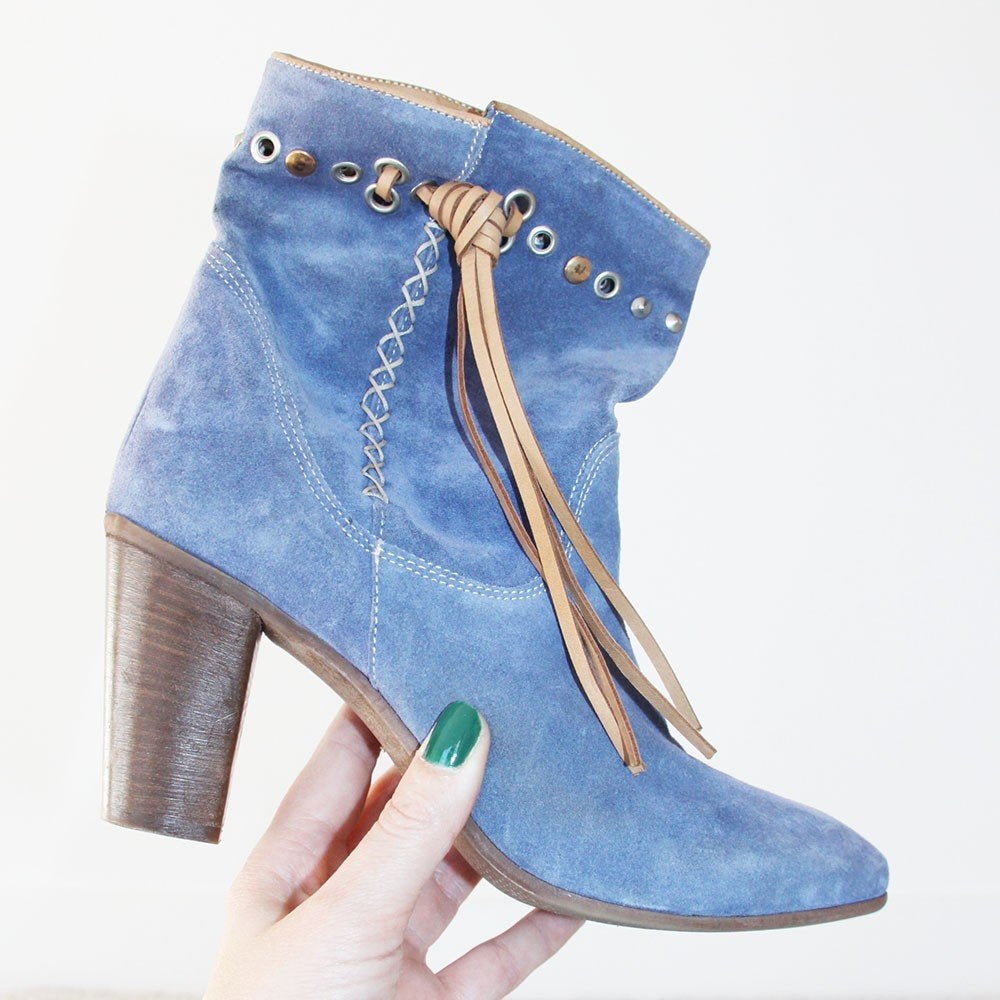 Prachtige Blauw Suede Omoda Laarsjes s8 (Maat 40) € 60,-, Kleding | Dames, Blauw, Omoda, Lage of Enkellaarzen, Ophalen of Verzenden