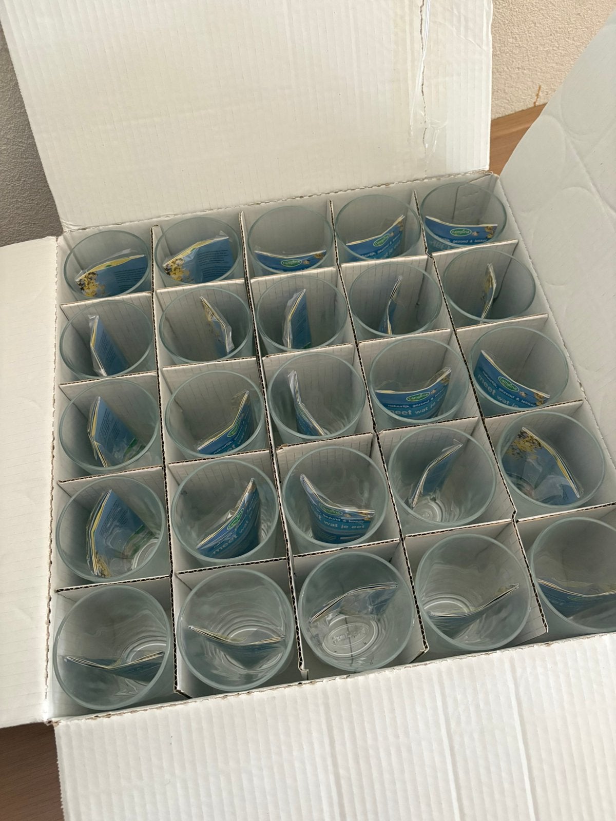 Campina glazen 25 stuks, Ophalen, Glas of Glazen, Overige stijlen, Glas