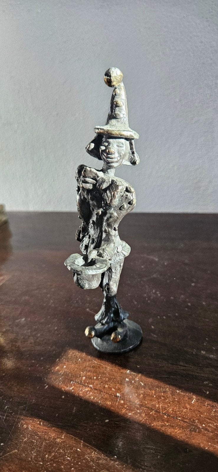Verbronsd tinnen clown beeldje Corry Ammerlaan-van Niekerk, Ophalen of Verzenden, Brons, Minder dan 20 cm