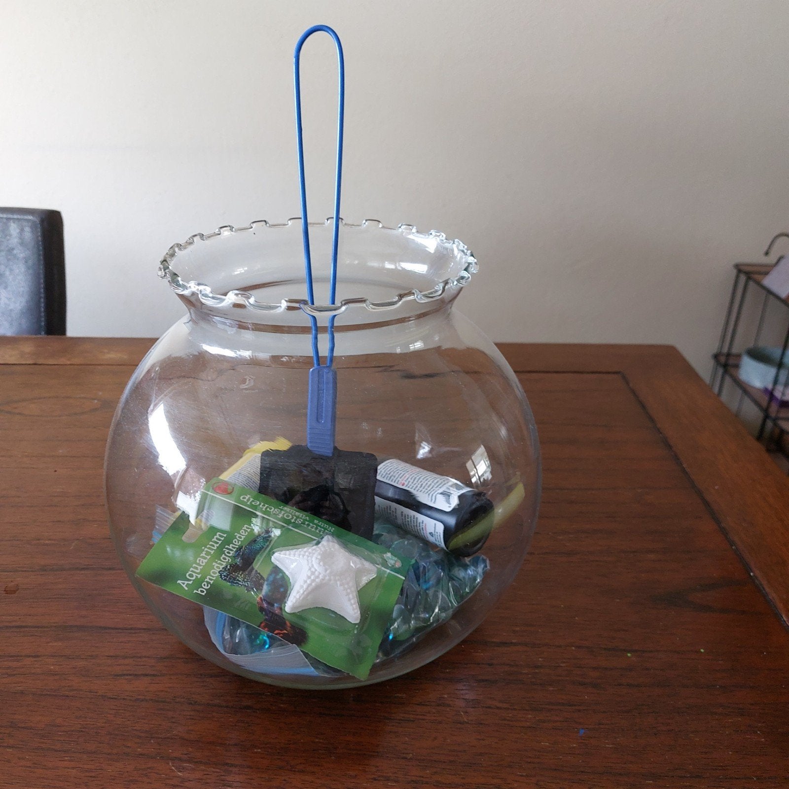 Vissenkom zgan met toebehoren, Dieren en Toebehoren, Ophalen, Inclusief toebehoren, Zo goed als nieuw, Leeg aquarium