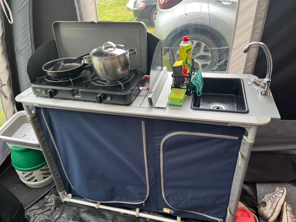 Campart Travel Campingkeuken met ingebouwde kraan/afvoer, Caravans en Kamperen, Kampeermeubelen, Ophalen, Gebruikt