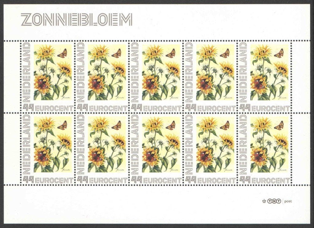 Bloemenpracht op postzegels: Zonnebloem, Postzegels en Munten, Ophalen of Verzenden, Na 1940, Postfris