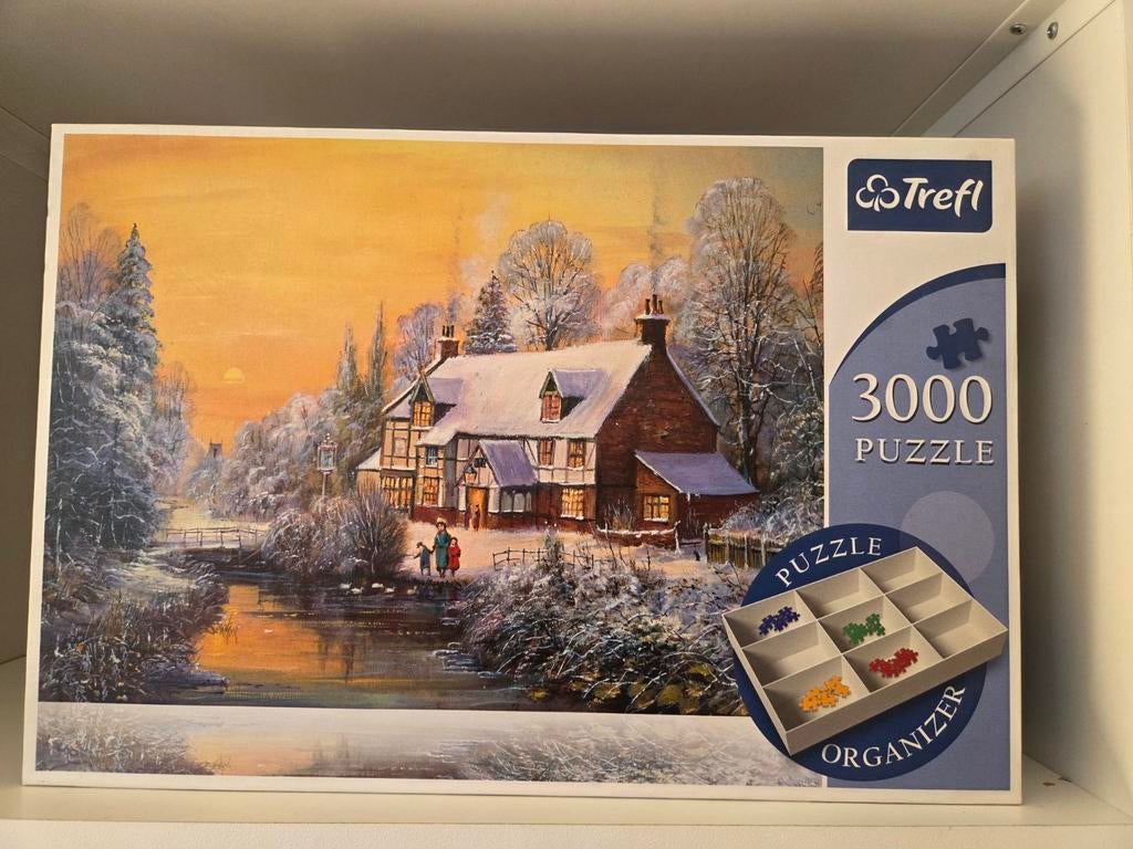 Trefl Legpuzzel 3000 Stukjes Winterlandschap met Huis, Hobby en Vrije tijd, Denksport en Puzzels, Zo goed als nieuw, Legpuzzel
