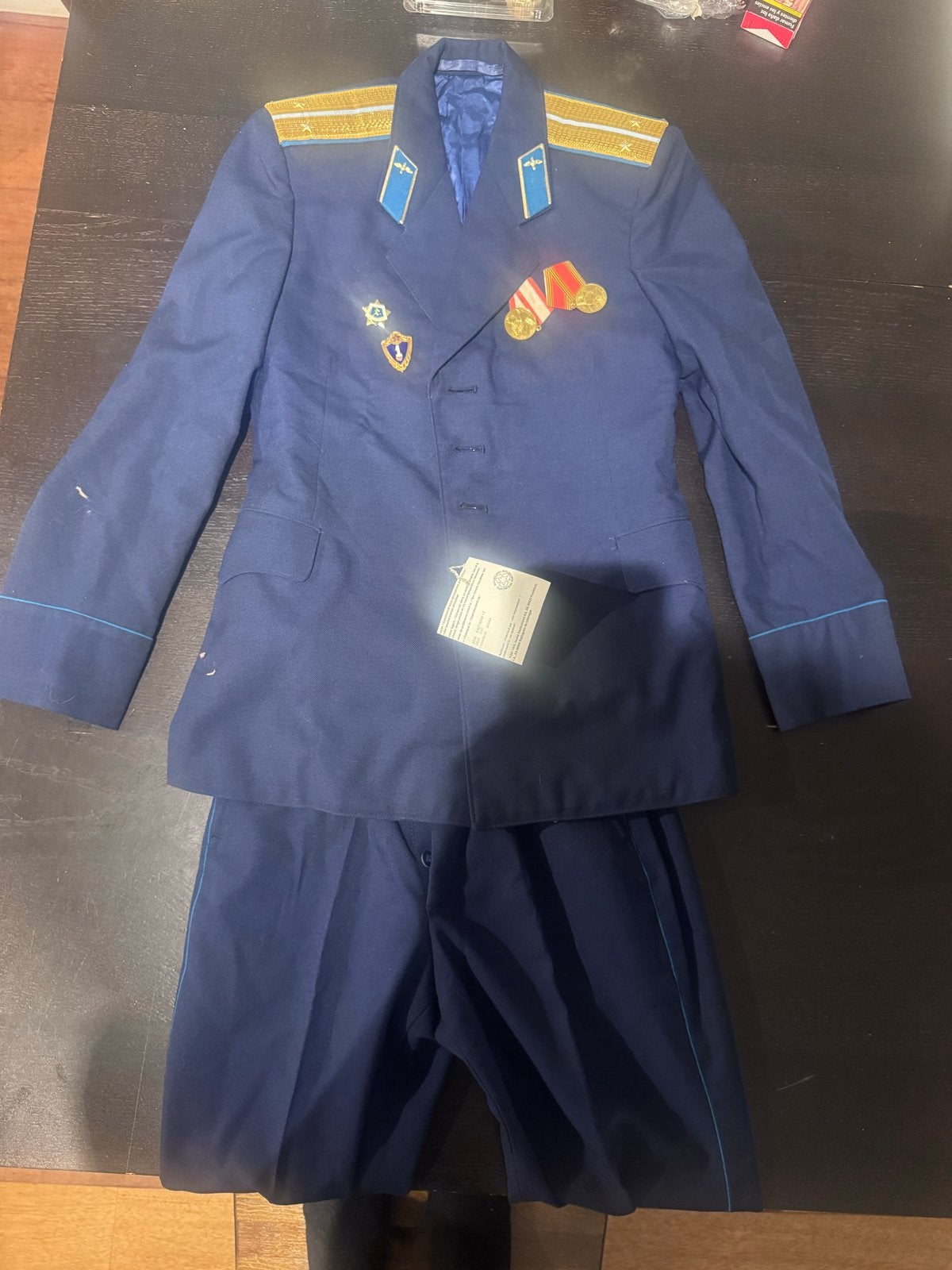 Vintage Sovjet Luchtmacht Uniform met Medailles, Ophalen of Verzenden, Luchtmacht, Overige gebieden, Kleding of Schoenen