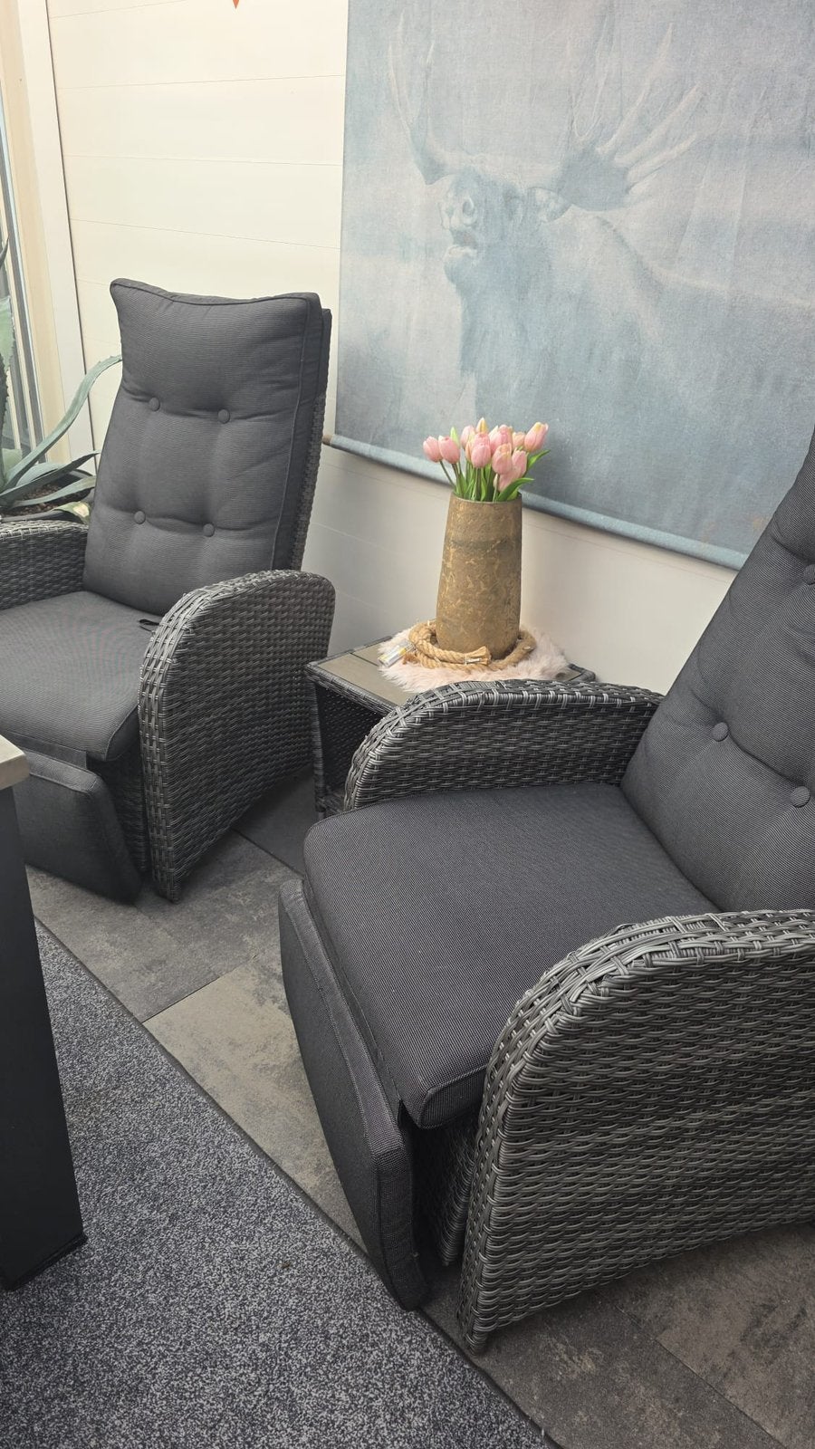 2 persoons wicker set, Ophalen of Verzenden, Zo goed als nieuw, Wicker