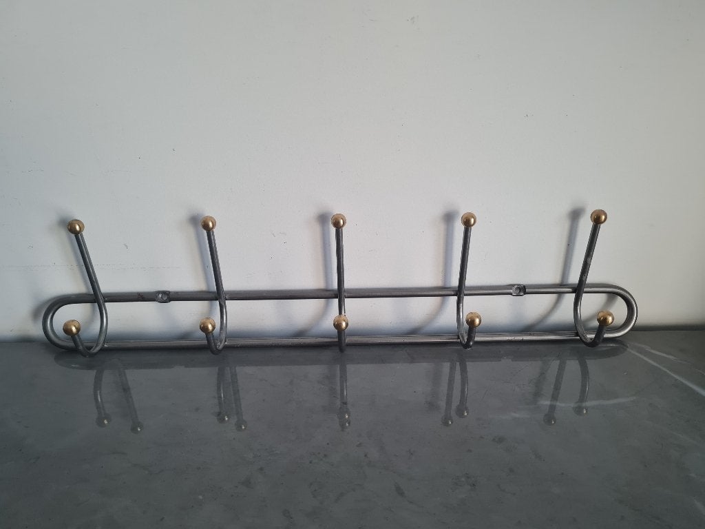 metalen kapstok met 5 dubbele haken, Ophalen of Verzenden, Metaal, Wandkapstok, Minder dan 100 cm