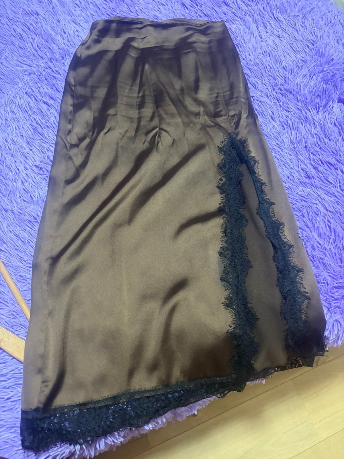 Rok met split, Kleding | Dames, Rokken, Ophalen of Verzenden, Zo goed als nieuw, Zwart, Onder de knie