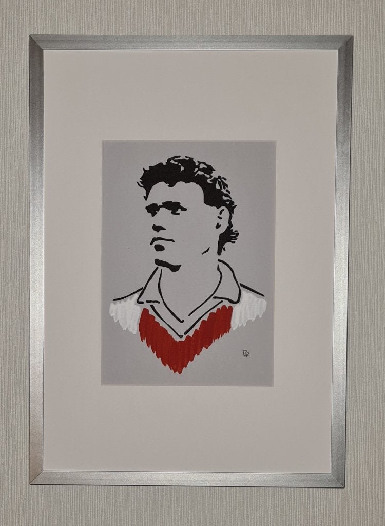 Marco van Basten B (linodruk in aluminium lijst), Minder dan 50 cm, Oorspronkelijke maker, Nieuw, Ophalen of Verzenden