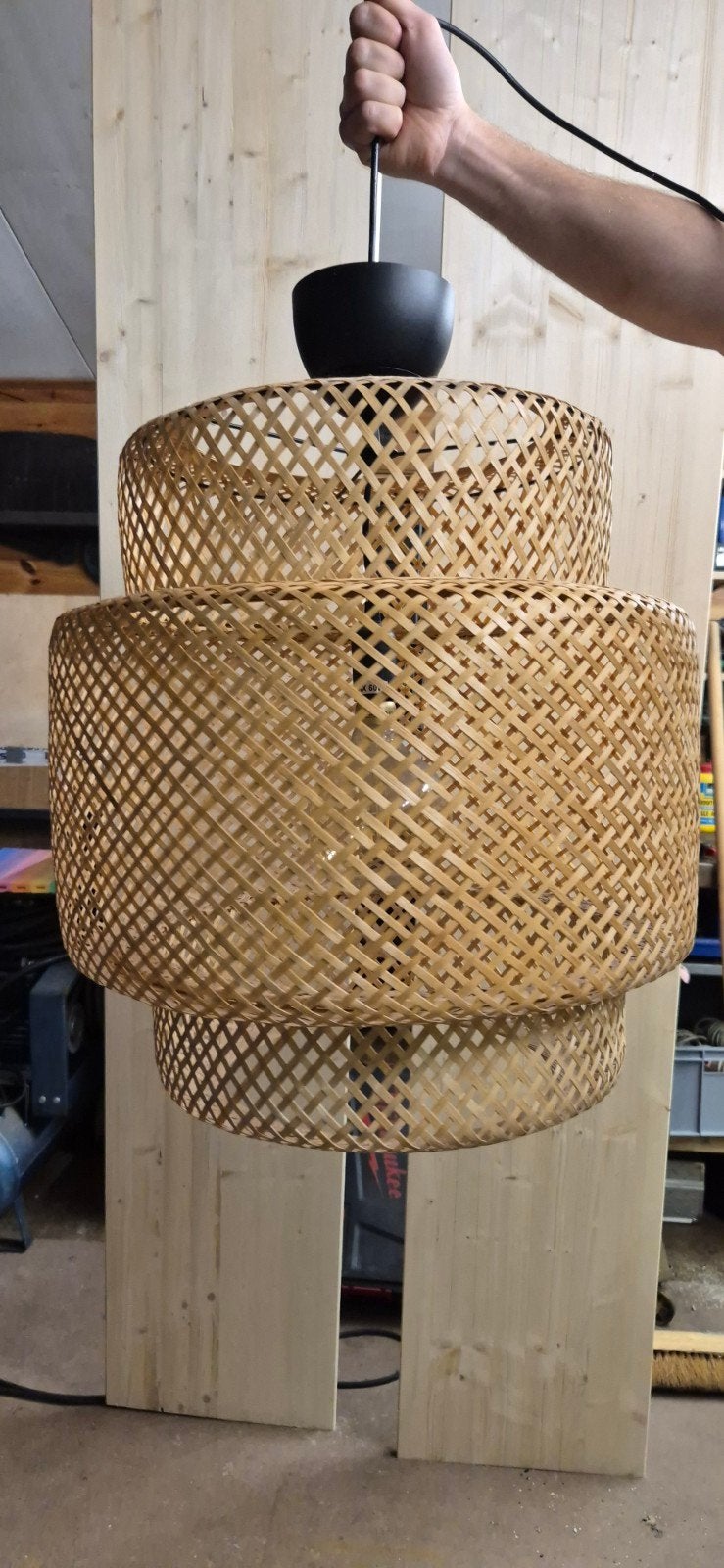 IKEA SINNERLIG lampenkap inclusief lamp zgan, 50 cm, Rond, Zo goed als nieuw, 50 cm