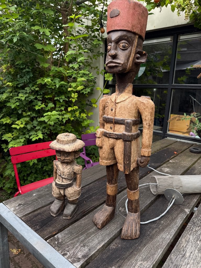 Koloniaal Kongo Beelden Houtsnijwerk, Ophalen, Handgemaakt, 50 - 100 cm, Beeld