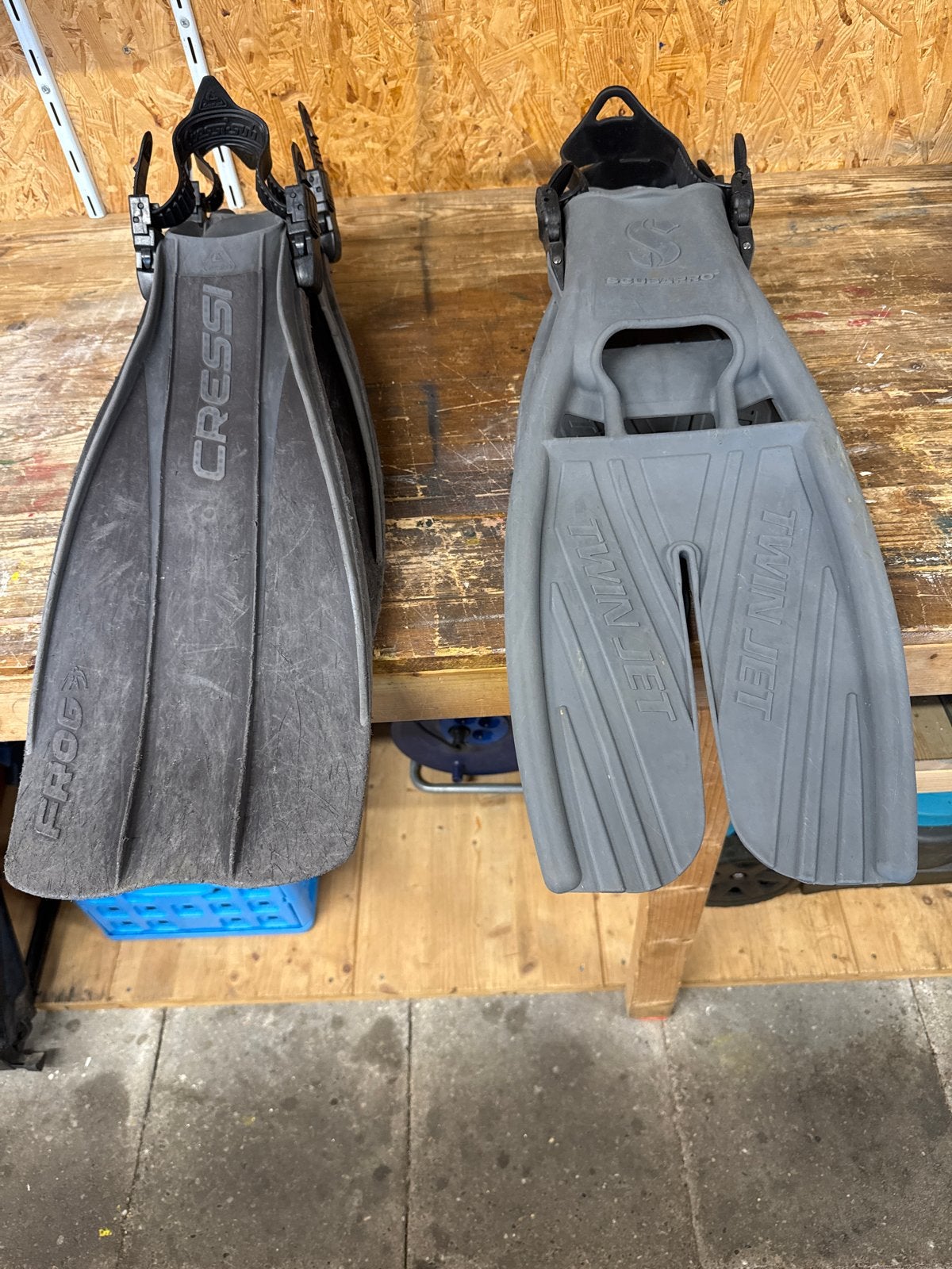 Cressi Frog en Scubapro Twin Jet duikvliezen, Watersport en Boten, Ophalen, Gebruikt, Zwem- of Duikvliezen