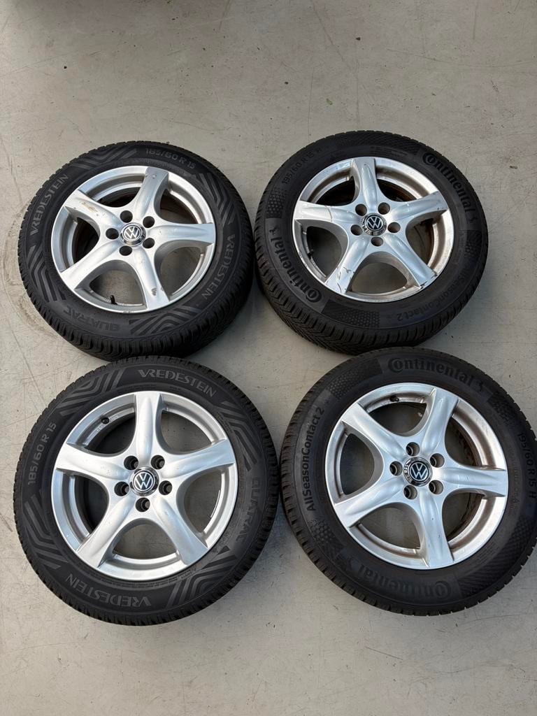15 inch 5x100 velgen met nieuwe allseason banden, Auto-onderdelen, Banden en Velgen, Ophalen, 15 inch, Banden en Velgen, Nieuw