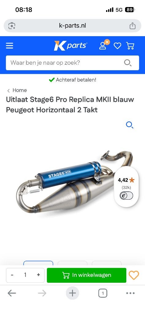 Uitlaat scooter, Ophalen, Nieuw, Uitlaat, Overige merken