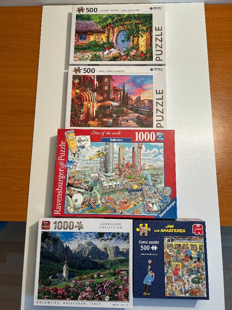 Legpuzzels 500 en 1000 stukjes, Ophalen of Verzenden, 500 t/m 1500 stukjes, Zo goed als nieuw