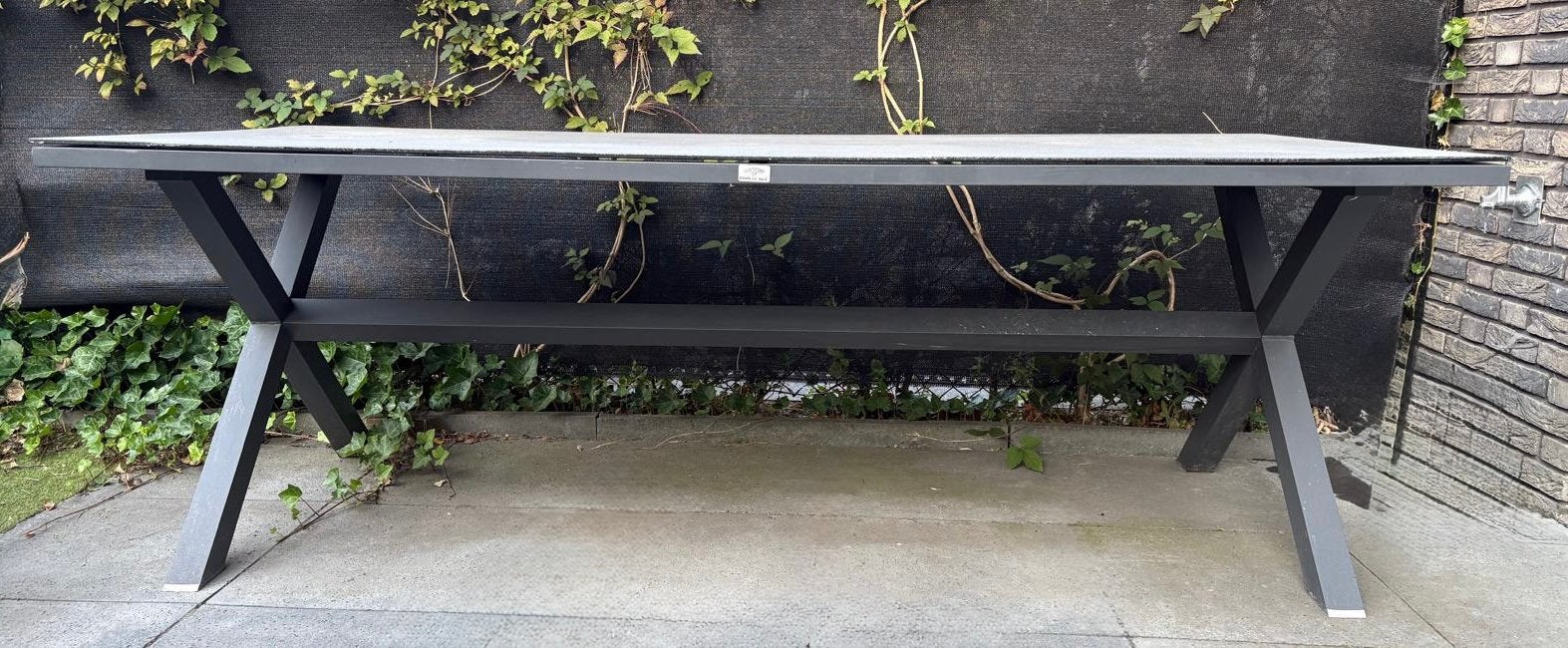 Bois le Duc tuintafel met glazen tafelblad, Tuin en Terras, Ophalen, Gebruikt, Rechthoekig