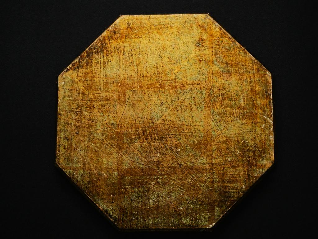 Italiaans houten dienblad / serveerblad kleur goud 8 kantig, Antiek en Kunst, Curiosa en Brocante, Ophalen of Verzenden