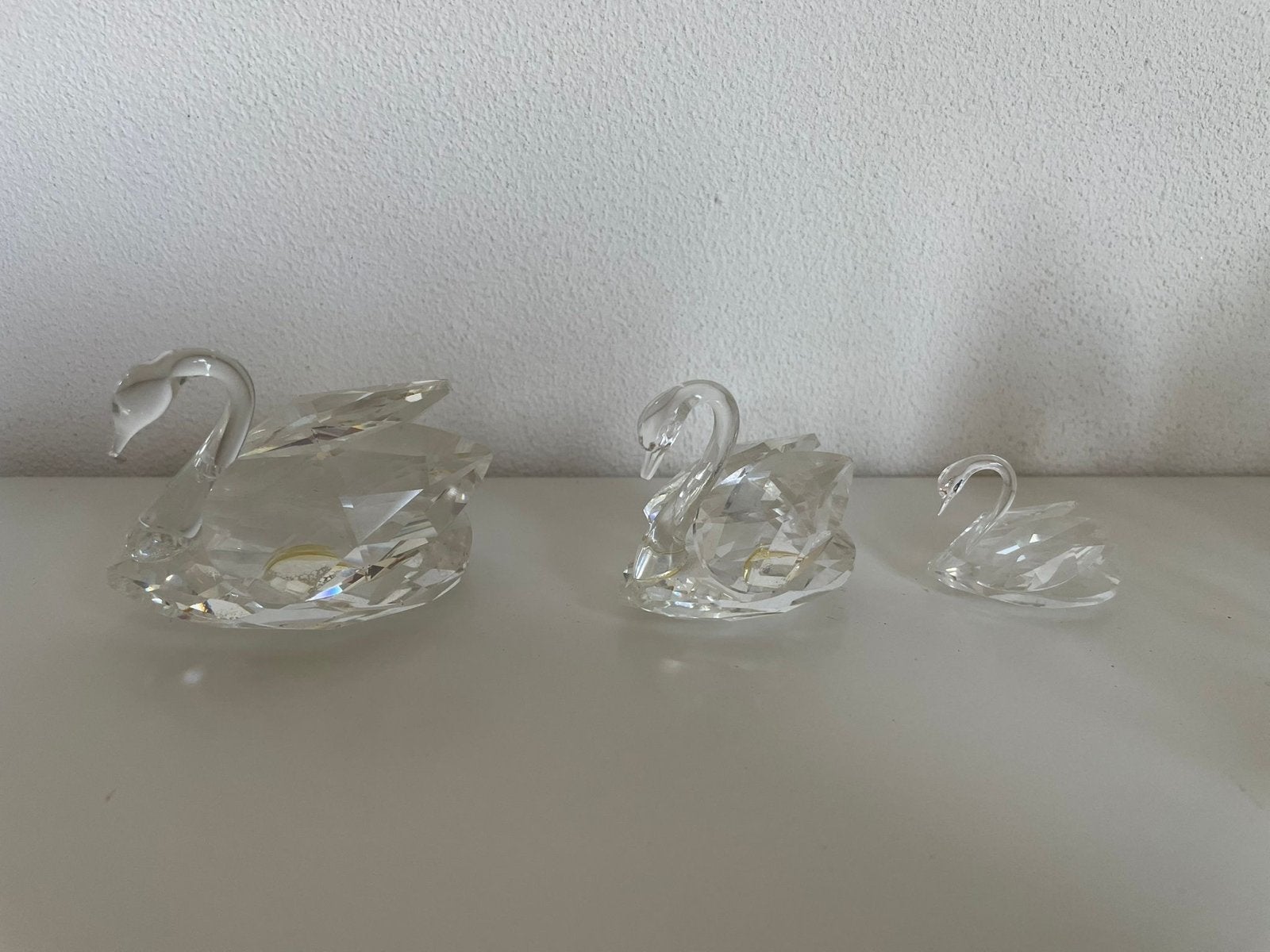 Swarovski Zwanen Set: Groot, Middel, Klein, Verzamelen, Swarovski, Ophalen of Verzenden, Zo goed als nieuw, Figuurtje