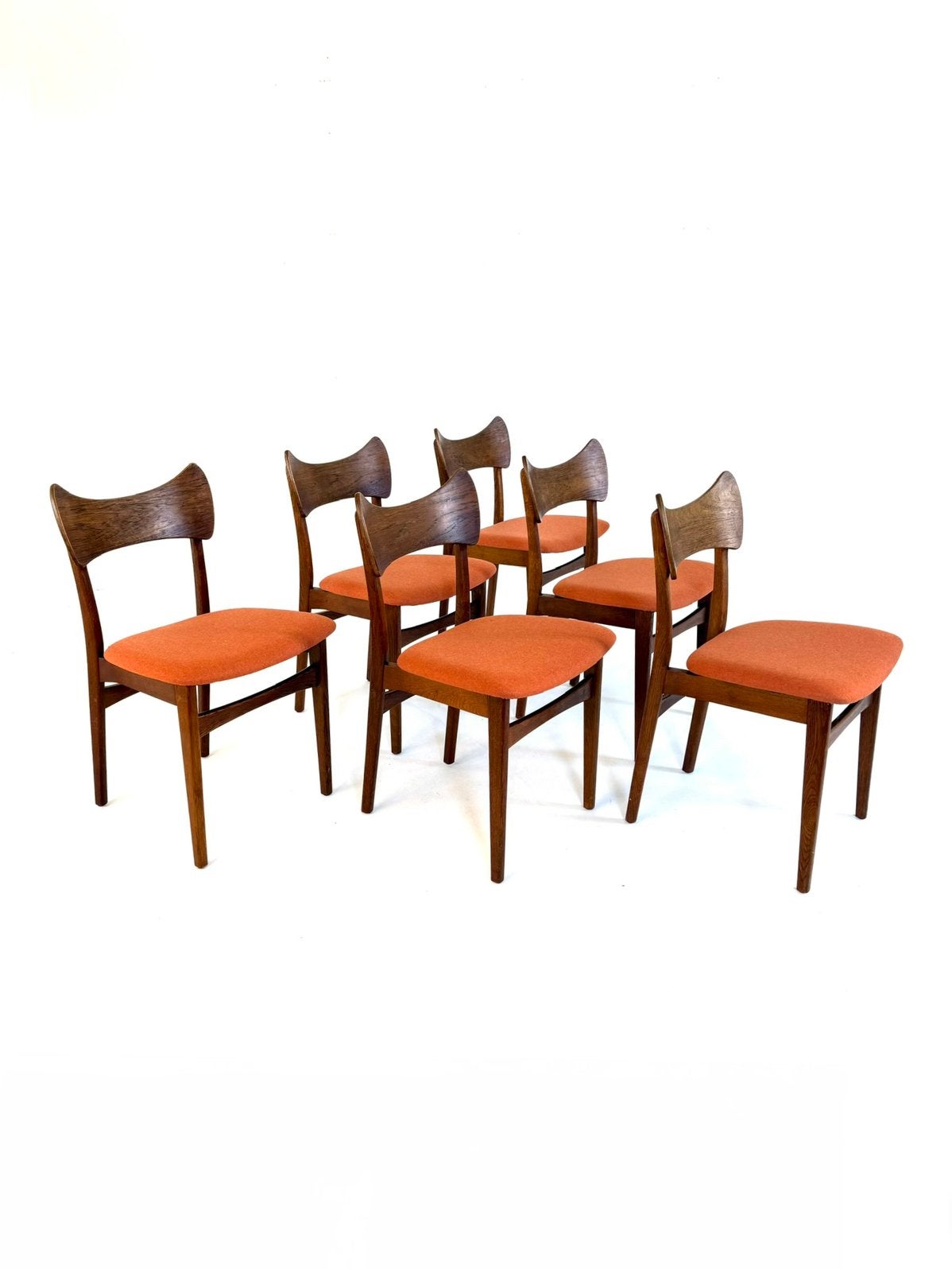 Diverse sets gerestaureerde (Deense) eetkamerstoelen ‘70, Huis en Inrichting, Stoelen, Velje Møbelfabrik, Vintage retro buisframe design rotan webbing papercord deens