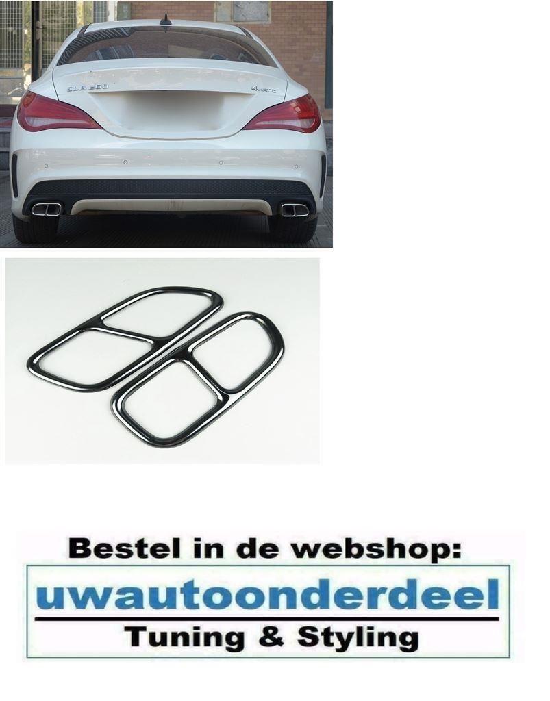 AMG Look Zwart uitlaat trim tip Voor Mercedes CLA W117 C117, Verzenden, Automotive Parts, A.parts@hotmail.nl, Trasmolenlaan 12 3447 GZ Woerden
