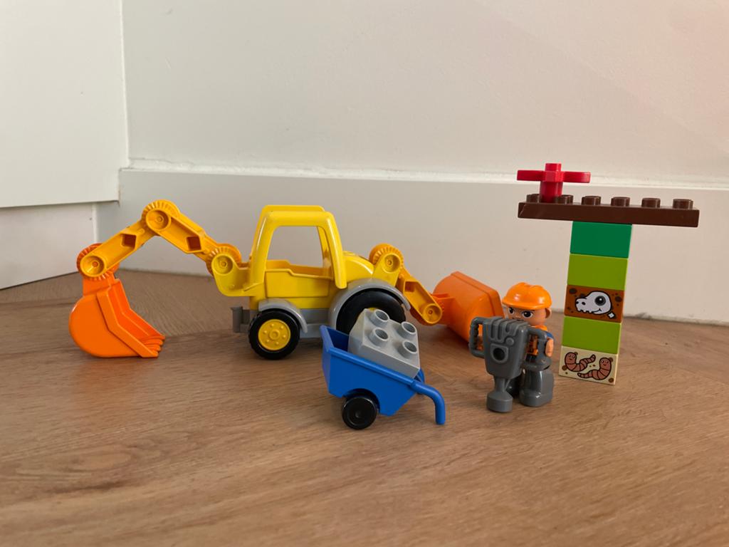 Duplo 10811 Graafmachine compleet met figuur, Gebruikt, Ophalen of Verzenden, Compleet, Duplo