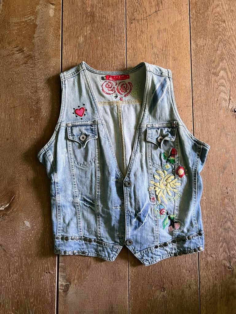 Denim vest, Ophalen of Verzenden, Gedragen, Maat 36 (S), Blauw