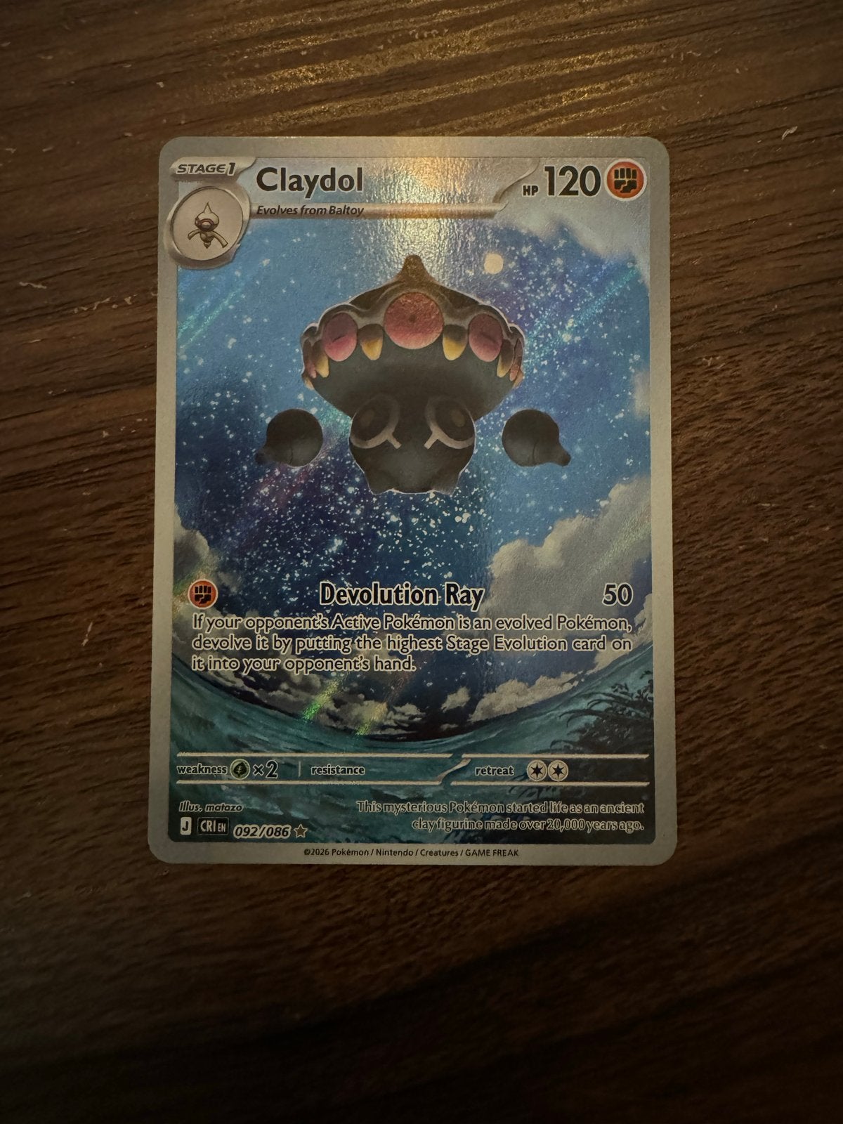 Claydol 92/086 Pokemon kaart, Ophalen of Verzenden, Zo goed als nieuw, Losse kaart, Foil