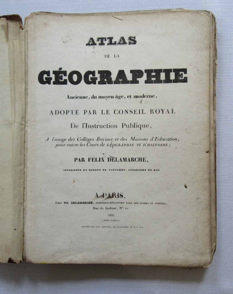 1835 Felix Delamarche antieke Atlas de la Géographie etc., Antiek en Kunst, Antiek | Boeken en Bijbels, Verzenden, Felix Delamarche