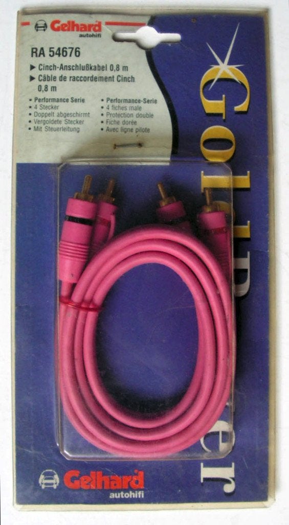 Gelhard Autohifi RA 54676 Cinch aansluitkabel 0,8 m NIEUW, Ophalen of Verzenden, Nieuw, Minder dan 2 meter, Overige kabels