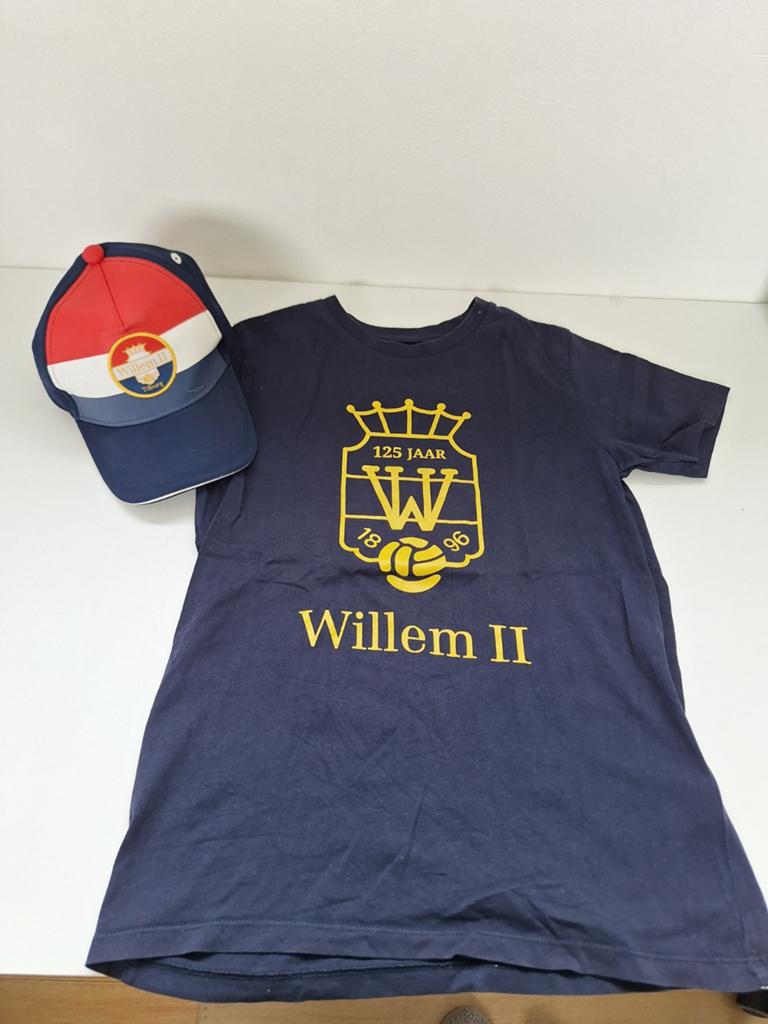 Willem ll  voetbal pet kind en shirt 140 9 10 jaar, Ophalen of Verzenden