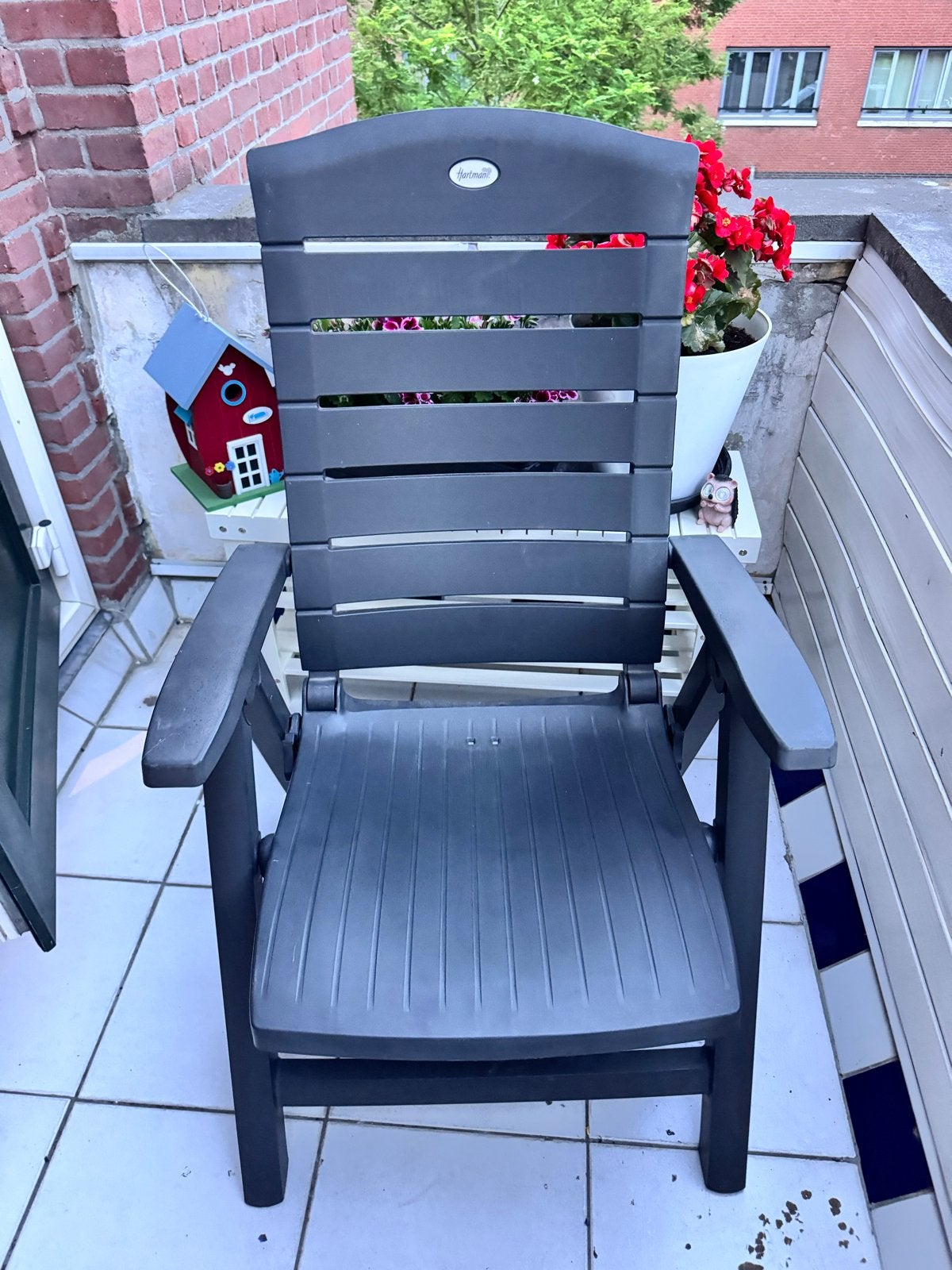 3 Hartman inklapbare tuinstoelen met kussens, Tuin en Terras, Tuinstoelen, Ophalen of Verzenden, Gebruikt, Kunststof, Inklapbaar