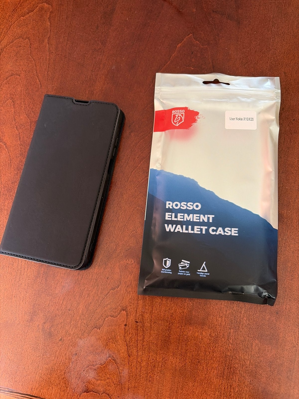 Rosso Element Wallet Case voor Nokia X10/X20 - Zwart, Ophalen of Verzenden, Nieuw, Hoesje of Tasje