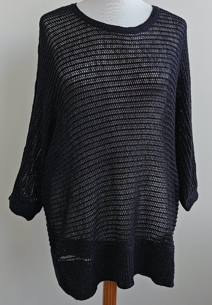 MS Mode zwarte trui met glimmertje mt. XXL (mt. 52), Kleding | Dames, Zwart, Trui of Vest, Ophalen of Verzenden, Zo goed als nieuw