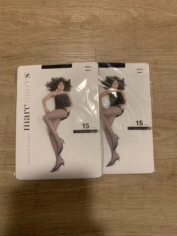 2x Marcmarcs panty navy 15 denier, Maat 36/38 (S), Blauw, Nieuw, Ophalen of Verzenden