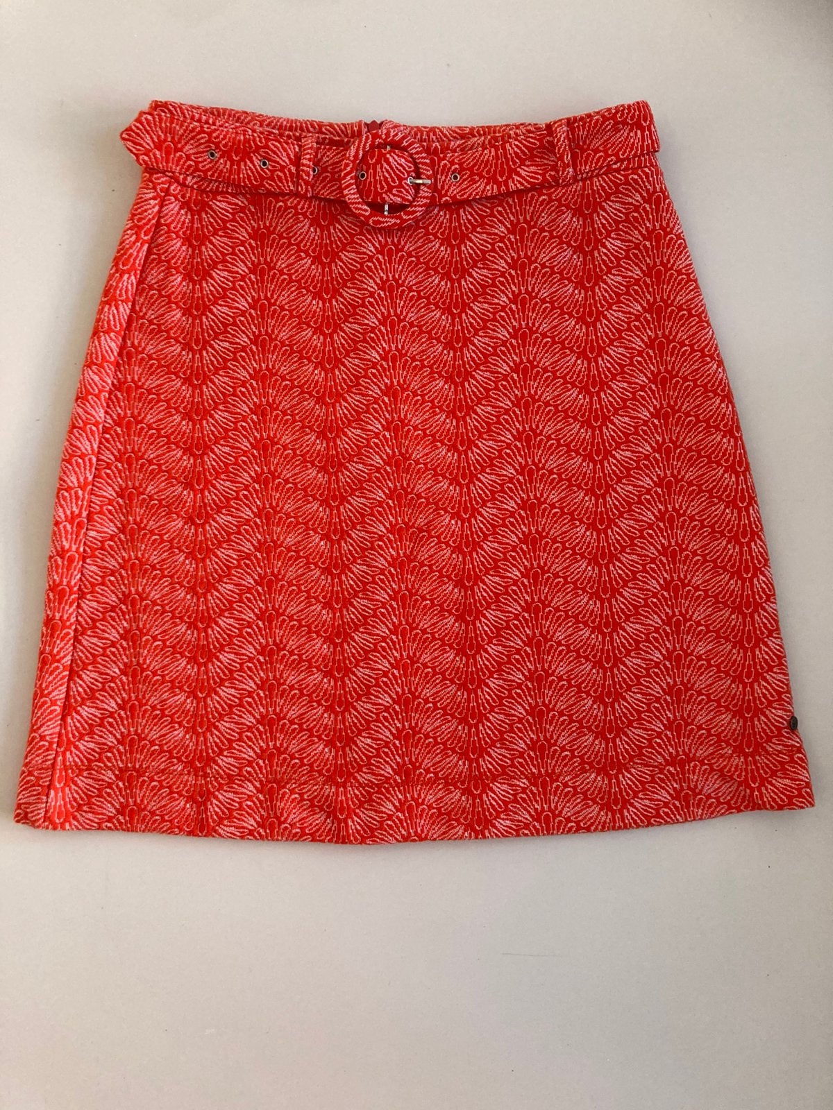 Prachtige rok Le Pep (maat S), Ophalen of Verzenden, Zo goed als nieuw, Oranje, Onder de knie
