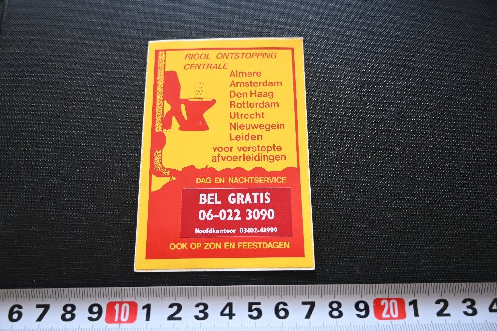 sticker bilthoven hoofdkantoor riool ontstopping centrale, Ophalen, Zo goed als nieuw