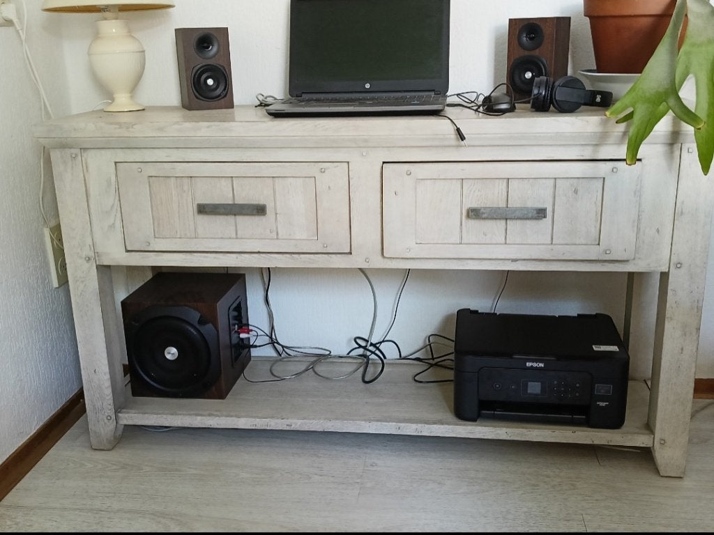 sidetable, Huis en Inrichting, Tafels | Sidetables, Gebruikt, 100 tot 150 cm, Ophalen of Verzenden, Overige houtsoorten