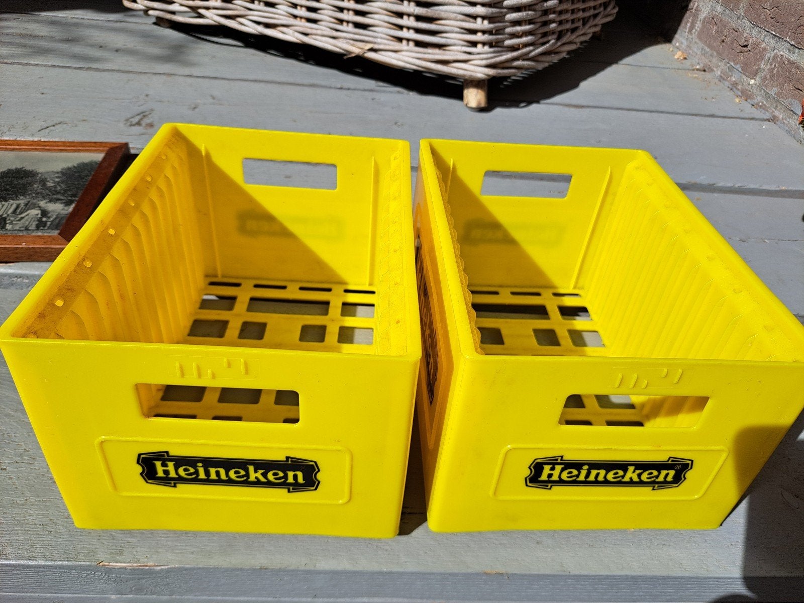 Heineken kratjes 3 stuks cd, Verzamelen, Ophalen of Verzenden, Zo goed als nieuw, Lichtbak of (neon) lamp