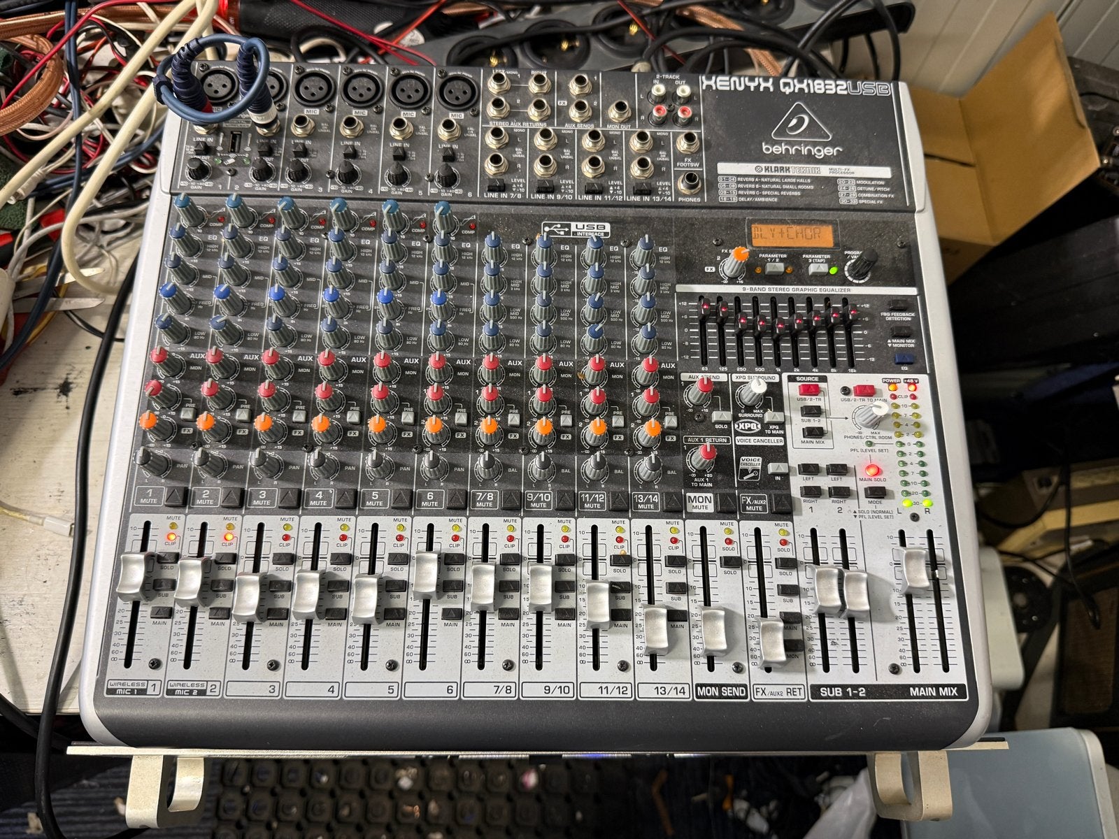 Mengpaneel en eindversterker stereo setje - Perfect werkend, Ophalen, Gebruikt, Microfooningang, 10 tot 20 kanalen