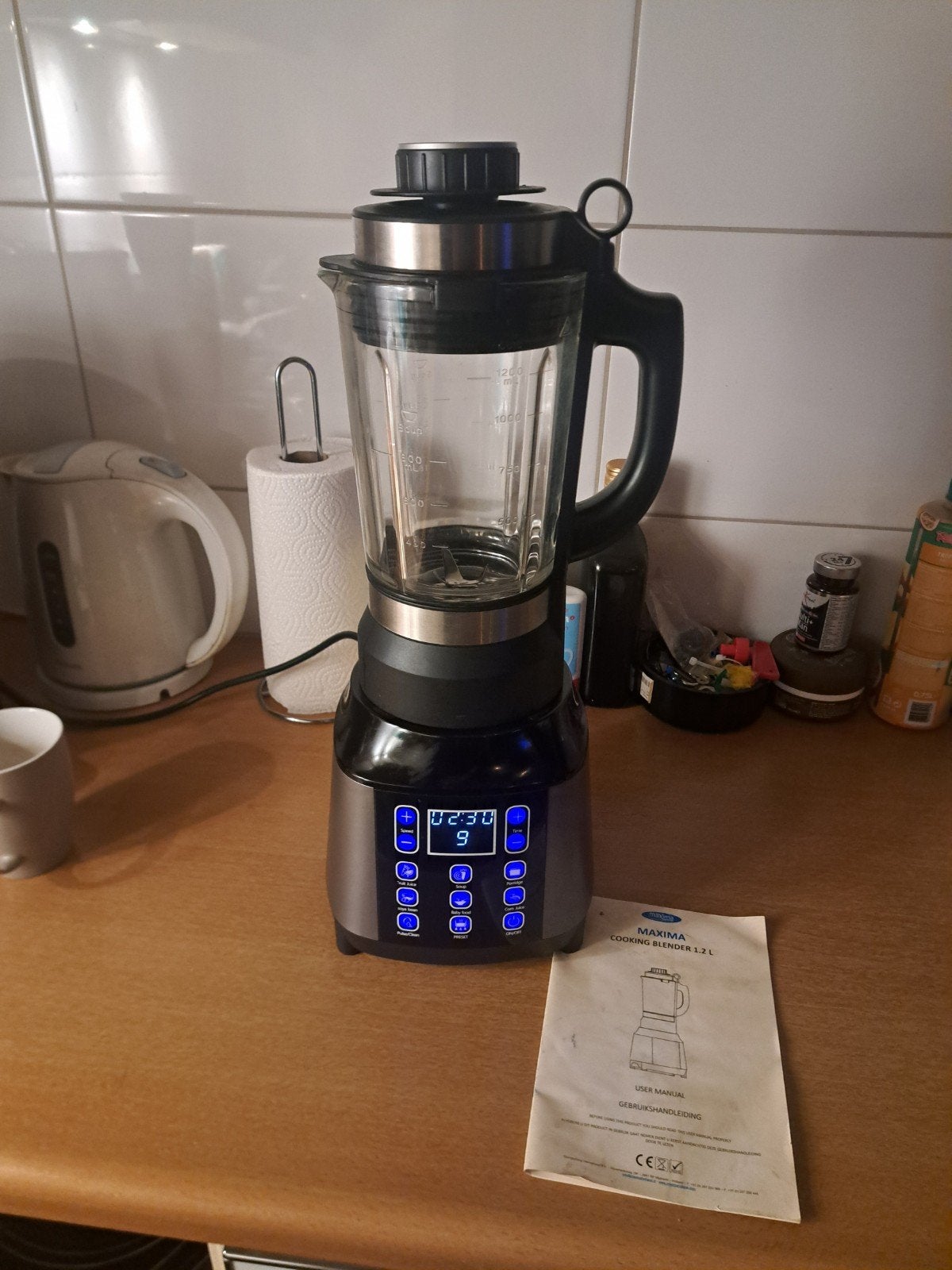 Maxima Cooking Blender 1,2L 1550W 28.000 RPM, Witgoed en Apparatuur, Ophalen of Verzenden, Zo goed als nieuw, Blender