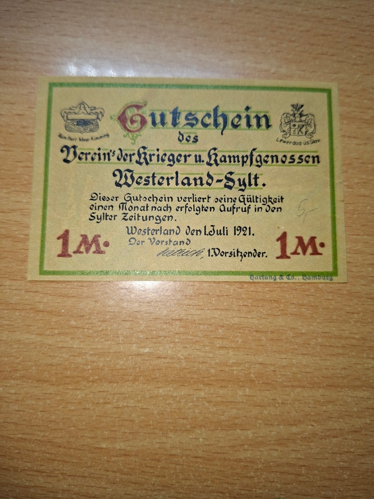 Duits Notgeld Westerland/ Sylt Noodgeld, Ophalen of Verzenden, Duitsland
