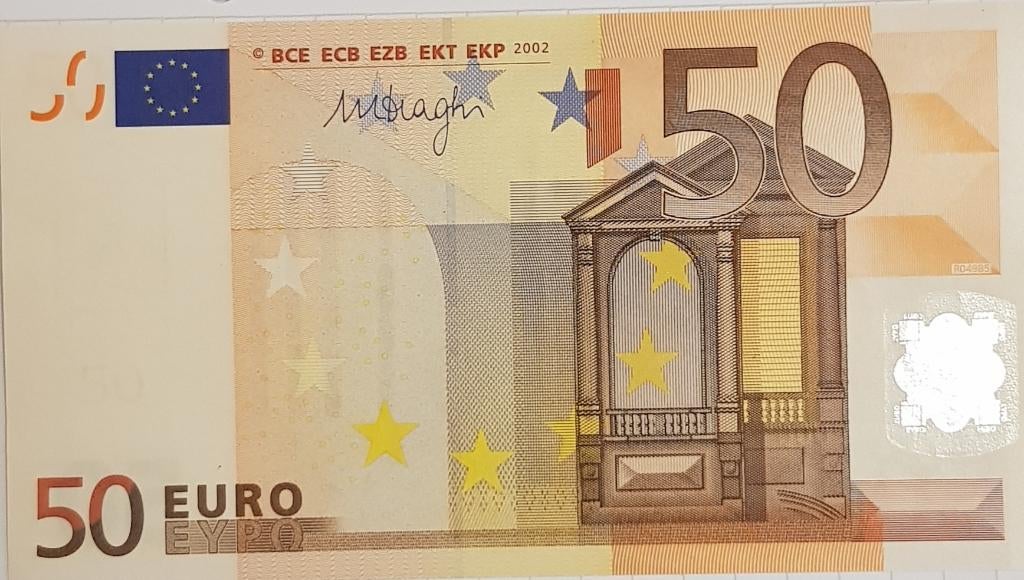 Euro 50 M.Draghi 2002 F serie Malta, Postzegels en Munten, Bankbiljetten | Europa | Eurobiljetten, Ophalen, Malta, 50 euro, Los biljet